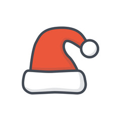 Xmas Christmas holiday colored icon santa hat