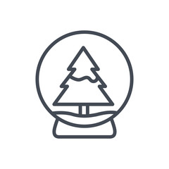 Xmas Christmas holiday line icon tree glass ball
