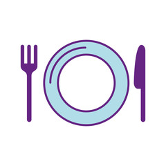 dish with cutlery kitchen vector illustration design