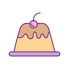 sweet pudding isolated icon vector illustration design