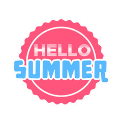 Hello Summer on color circle.