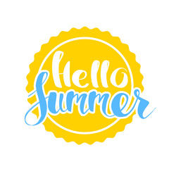 Hello Summer on color circle.