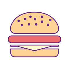 delicious burger isolated icon vector illustration design