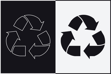 Obraz premium Recycled and Packaging Symbol. Sign for Cargo