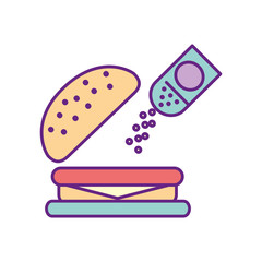 delicious burger with salt vector illustration design