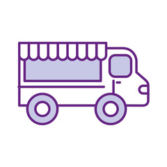 fast food shop car vector illustration design