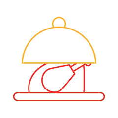 tray with delicious chicken isolated icon vector illustration design