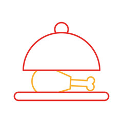 tray with delicious chicken isolated icon vector illustration design