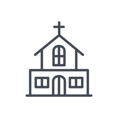 Easter holiday line icon church building