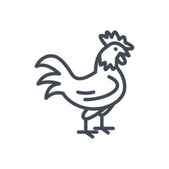 Easter holiday line icon chicken cock