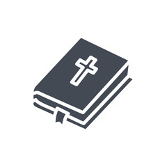 Fototapeta premium Easter holiday silhouette icon bible book