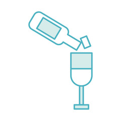 wine cup with bottle vector illustration design