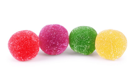 Jujube colored balls, isolated on a white background