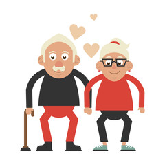 cute elderly couple in love icon image