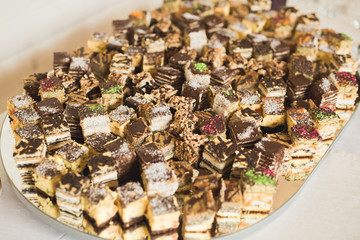 Buffet with a variety of delicious sweets, food ideas, celebration