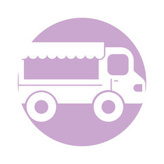 fast food shop car vector illustration design