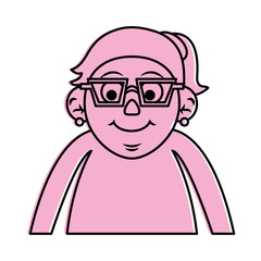 cute happy elderly woman wearing glasses  icon image