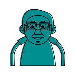 cute happy elderly man wearing glasses icon image