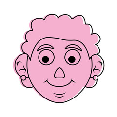 cute happy elderly woman icon image