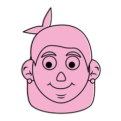 cute happy elderly woman wearing headband  icon image