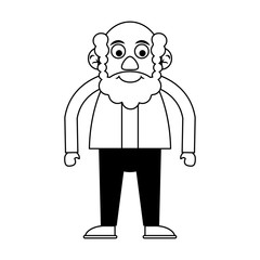cute happy elderly man icon image