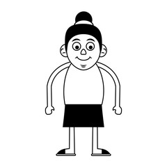 cute happy elderly woman icon image