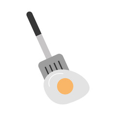 spatule with fried egg vector illustration design