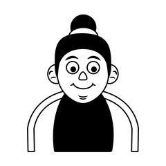 cute happy elderly woman icon image