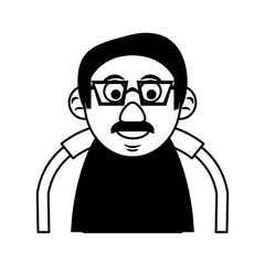 cute happy elderly man wearing glasses icon image