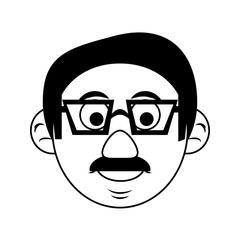 cute happy elderly man wearing glasses icon image