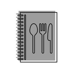 recipe book with cutlery kitchen vector illustration design