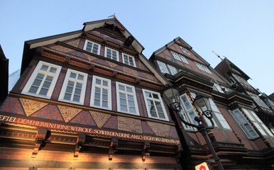 Fototapeta na wymiar Celler Fachwerk /Typische Fachwerkhäuser in der Celler Altstadt (Stechbahn)