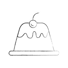 sweet pudding isolated icon vector illustration design