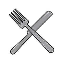 fork and knife cutlery vector illustration design