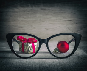 Business Christmas: glasses, balls