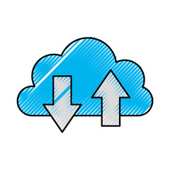 cloud computing with arrows vector illustration design