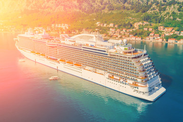 Large tourist ship in the sunlight