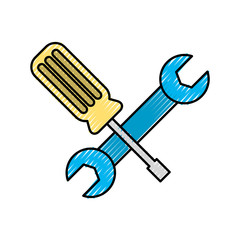 wrench and screwdriver icon vector illustration design