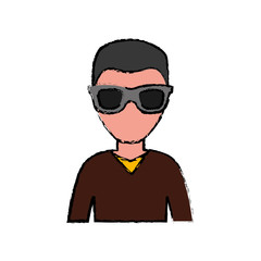 man with glasses icon