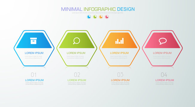 Business  infographic  template  the concept is circle option step with  full color icon can be used for diagram  infograph  chart  business presentation or web , Vector design element  illustration