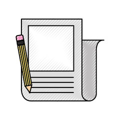 Statistical report with pencil vector illustration design