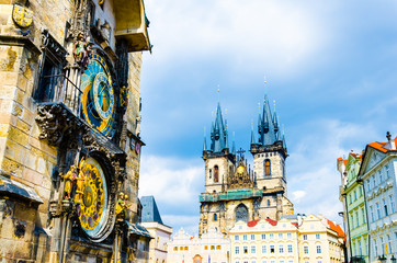 Naklejka premium Astronomical clock (Orloj) in Prague