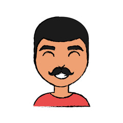 cartoon man smiling icon over white background colorful design vector illustration