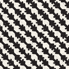 Obraz na płótnie Canvas Hand drawn black and white ink abstract seamless pattern. Vector stylish texture. Monochrome geometric shappes paint brush lines