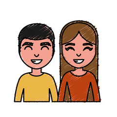 cartoon couple smiling icon