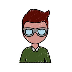 man with glasses icon