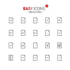 Fototapeta premium Easy icons 34a File types