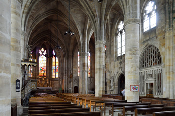 Interior view church Saint Etienne in Bar le Duc