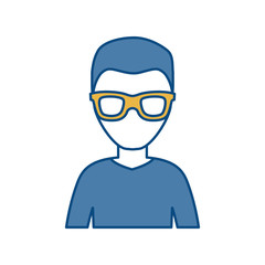 man with glasses icon