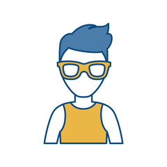 man with glasses icon
